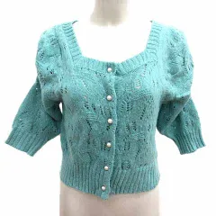 ロイヤルパーティー ROYAL PARTY カーディガン ニット 七分袖 F 緑 グリーン /YK