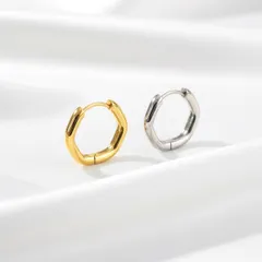 六角形 Small フープピアス サージカルステンレス【ste85】