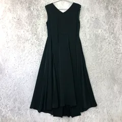 Luxe brille リュクスブリエ ノースリーブ バックプリーツスカート ミモレ丈 ワンピース ドレス ダークグリーン 38 Mサイズ □〇☆