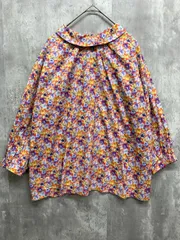 Hampstead ハムステッド HB050003 日本製 liberty 七分袖 プルオーバー ブラウス シャツ 総柄 ■■ レディース