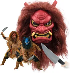 XPデザイン ナマハゲ 鬼面 セット ウィッグ 出刃包丁付き 赤鬼 青鬼 お面 節分 仮装