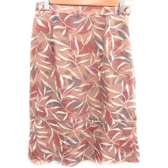 ルーニィ LOUNIE スカート タイト ひざ丈 総柄 レッドブラウン /RT