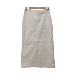 グローバルワーク GLOBAL WORK タイトスカート ロング コーデュロイ スリット L ライトベージュ /MS