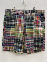 12 ポロラルフローレン　サイズ34 パッチワーク　チェック　ハーフパンツ　春夏　かっこいい