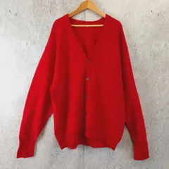 GU ジーユー ウォッシャブル カラー カーディガン レッド 無地 L Vネック  長袖 カジュアル ◇〇