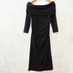 ZARA ザラ ドレープ オフショルダー ミディワンピース シアー ブラック Lサイズ ◎、〇◇☆