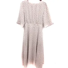 ロペピクニック ROPE Picnic ワンピース Aライン ロング 五分袖 ドット 38 ベージュ /RT