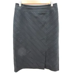 コムサデモード COMME CA DU MODE スカート タイト ひざ丈 総柄 11 黒 ブラック /RT