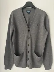ポロエルボーパッチカーディガン