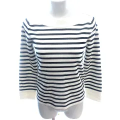 ノーブル NOBLE ニット カットソー サブリナネック ボーダー 長袖 アイボリー 白 ホワイト /AU