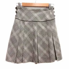 エニィスィス エニシス anySiS プリーツスカート ミニ チェック ウール 1 S ベージュ /YK