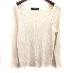 グリーンレーベルリラクシング ユナイテッドアローズ green label relaxing ニット カットソー スクエアネック 長袖 アイボリー /RT
