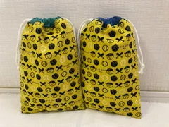 No.250 巾着袋　給食セット入れ　縦長サイズ