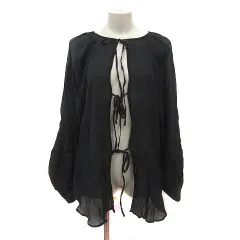 チャオパニック ティピー CIAOPANIC TYPY カーディガン シアー リボン 長袖 ONE 黒 ブラック /MS