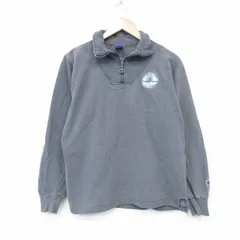 XL/古着 チャンピオン champion 長袖 ハーフジップ スウェット メンズ 90年代 90s SB USA製 濃グレー 霜降り 25nov17