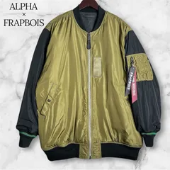 【美品】ALPHA INDUSTRIES × FRAPBOIS リバーシブル MA-1 フライトジャケット コラボ オリーブ×ブラック チェック柄 ボンバージャケット 美品 M表記 実寸XL相当 オーバーサイズ 中綿入り アウター
