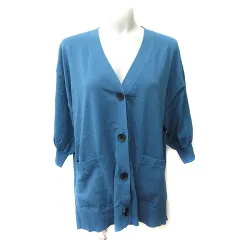 グローバルワーク GLOBAL WORK カーディガン カットソー 七分袖 F 紺 ネイビー /YI