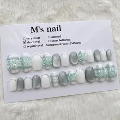 オーダーメイド/匿名配送可能/ネイルチップ24枚入り/全サイズ入り/結婚式/成人式/結婚式ネイル/ブライダル/