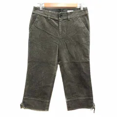 ハッシュアッシュ HusHusH クロップドパンツ コーデュロイ 2 M 緑 カーキ /YK