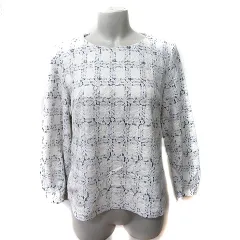 ロペピクニック ROPE Picnic ブラウス プルオーバー レース 長袖 38 M 白 ホワイト 黒 ブラック /YI