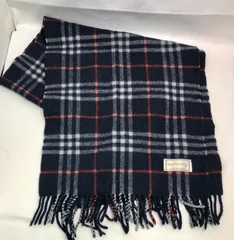＊お値下げ＊ Burberrys マフラー  ピュアカシミヤ  ネイビー 90年代 M2222