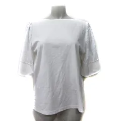 ロペピクニック ROPE Picnic カットソー 五分袖 切替 レース 38 M 白 オフホワイト /YI