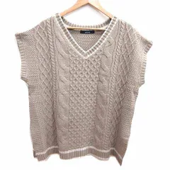 アズノウアズ as know as ニットベスト プルオーバー ケーブル ベージュ /YK