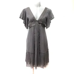 チェスティ Chesty ワンピース ひざ丈 半袖 0 XS 緑 カーキ /YI