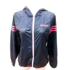 アディダスネオ adidas neo パーカー ジップアップ 長袖 総柄 M 紺 ネイビー /RT