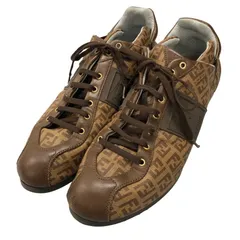 フェンディ ズッカ柄 スニーカー メンズ サイズ42 ブラウン【AFC29】