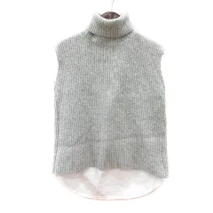 クローラ crolla ニット セーター タートルネック ノースリーブ リブ フェイクレイヤード ウール F グレー /MN