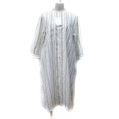 ロペピクニック ROPE Picnic ワンピース ロング ストライプ 長袖 麻混 リネン混 36 S マルチカラー /YI