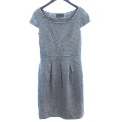 アンタイトル UNTITLED ワンピース ひざ丈 ウール フレンチスリーブ 38 M グレー /AU