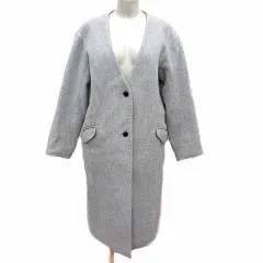 グローバルワーク GLOBAL WORK ノーカラーコート 総裏地 M グレー /YK