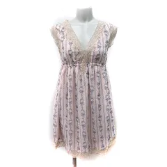ローズブリット rosebullet ワンピース ひざ丈 ノースリーブ シフォン レース 花柄 2 M ピンク グレー /YI