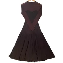 #32 eimy istoire エイミーイストワール シアーコンビフレアニットワンピース