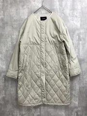 LAUTREAMONT ロートレアモン 3104-37086 ノーカラー キルティング 中綿 コート size38/グレージュ系 ◆■◎レディース