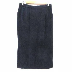 レリアン Leilian タイトスカート ロング コーデュロイ 9 M 紺 ネイビー /YK