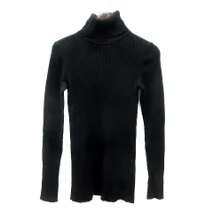 コムサイズム COMME CA ISM ニット カットソー タートルネック 長袖 リブ M 黒 ブラック /MN