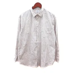 コーエン coen シャツ ストライプ 長袖 M 白 オフホワイト /MN