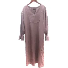 アパートバイローリーズ apart by lowrys ワンピース マキシ ロング オープンフロントネック キャンディスリーブ 長袖 F 紫 パープル /AU