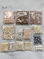 大容量　お得　ハンドメイド　パーツ　ビーズ　丸パーツ　丸ビーズ　パールパーツ　アクセサリーパーツ　ピアス　イヤリング　ネックレス　ブレスレット　手芸資材　クラフト素材　小ぶり　詰め合わせ　セット