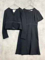 ef-de エフデ ブラックフォーマル 喪服 ワンピース ノーカラージャケット セットアップ size7/黒 ■■ レディース