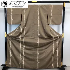 小紋 縦柄花模様 花菱地模様 生壁色 トールサイズ K-4344