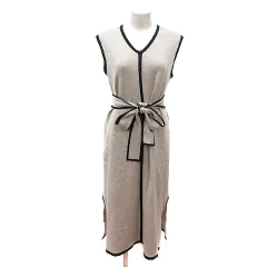 リエンダ rienda ワンピース ニット ロング ノースリーブ F ベージュ /MN