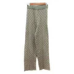 アーバンリサーチ URBAN RESEARCH ストレートパンツ ニット 総柄 F 緑 グリーン /MN