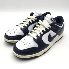 【中古】NIKE W DUNK LOW PRM WHITE/MIDNIGHT NAVY-COCONUT MILK スニーカー 28cm NF7197-100 ネイビー ホワイト ナイキ[10]