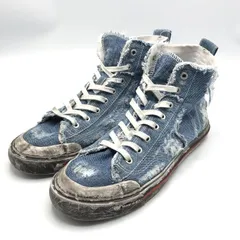 【中古】DIESEL デニムスニーカー ハイカット 28cm ブルー ディーゼル[10]