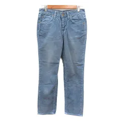 リー LEE RIDERS デニムパンツ ジーンズ ストレート コーデュロイ ウォッシュ加工 XS 水色 ライトブルー /MN
