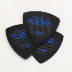 新品 アリア P-RG01/050BK x3枚 ラバーグリップ THIN/0.50mm トライアングルシェイプ ギターピック 日本製